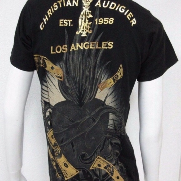 Christian Audigier Heart Breaker Rhinestone Tee - Picture 11 of 13